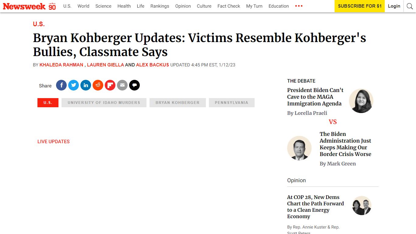 Bryan Kohberger Updates: Victims Resemble Kohberger's Bullies ...